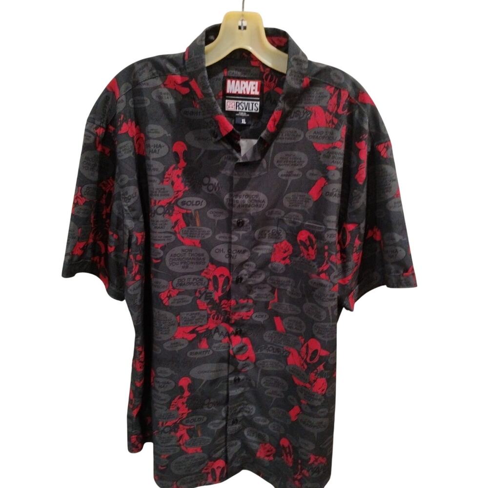 RSVLTS Deadpool "Merc with a Mouth" Button Down Shirt XL